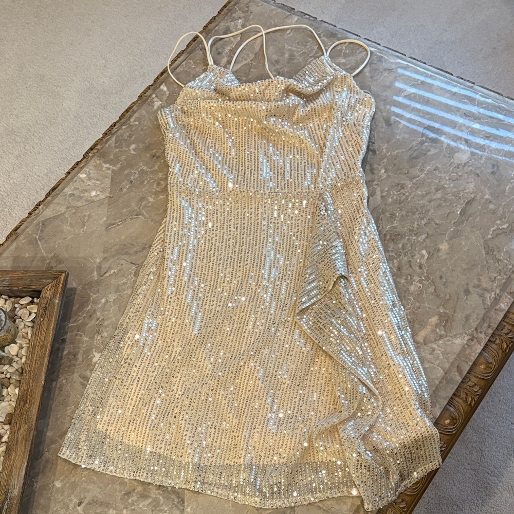 NWT Cream Sequin Dress